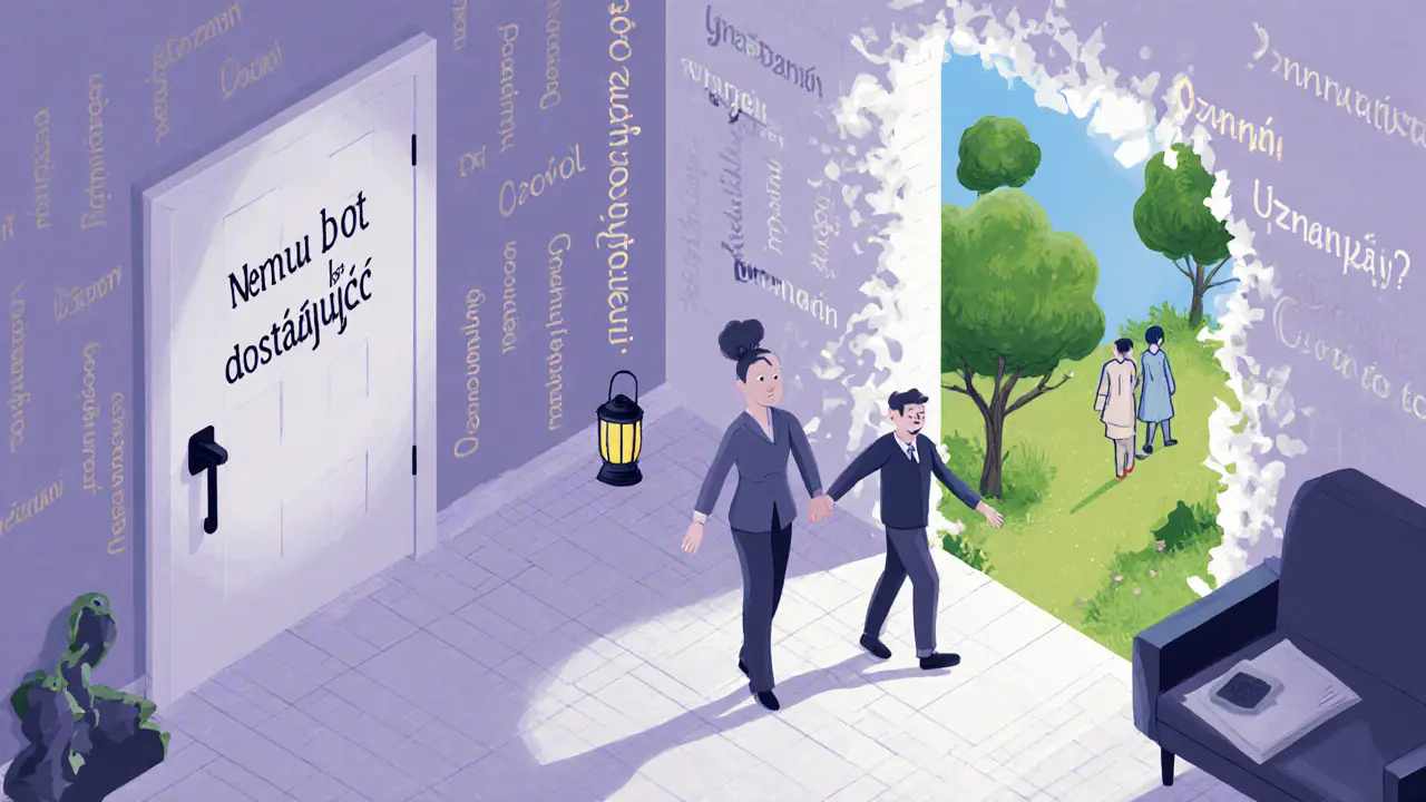 Terapeutický pokoj se mění v zahradu, kde klient kráčí se svým dětským já a terapeut drží lucernu.