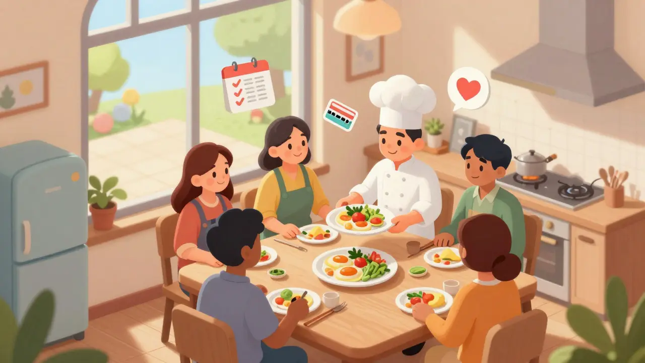 Bývalý závislý pracuje jako kuchař v kuchyni Café Therapy s podporou kolegů.