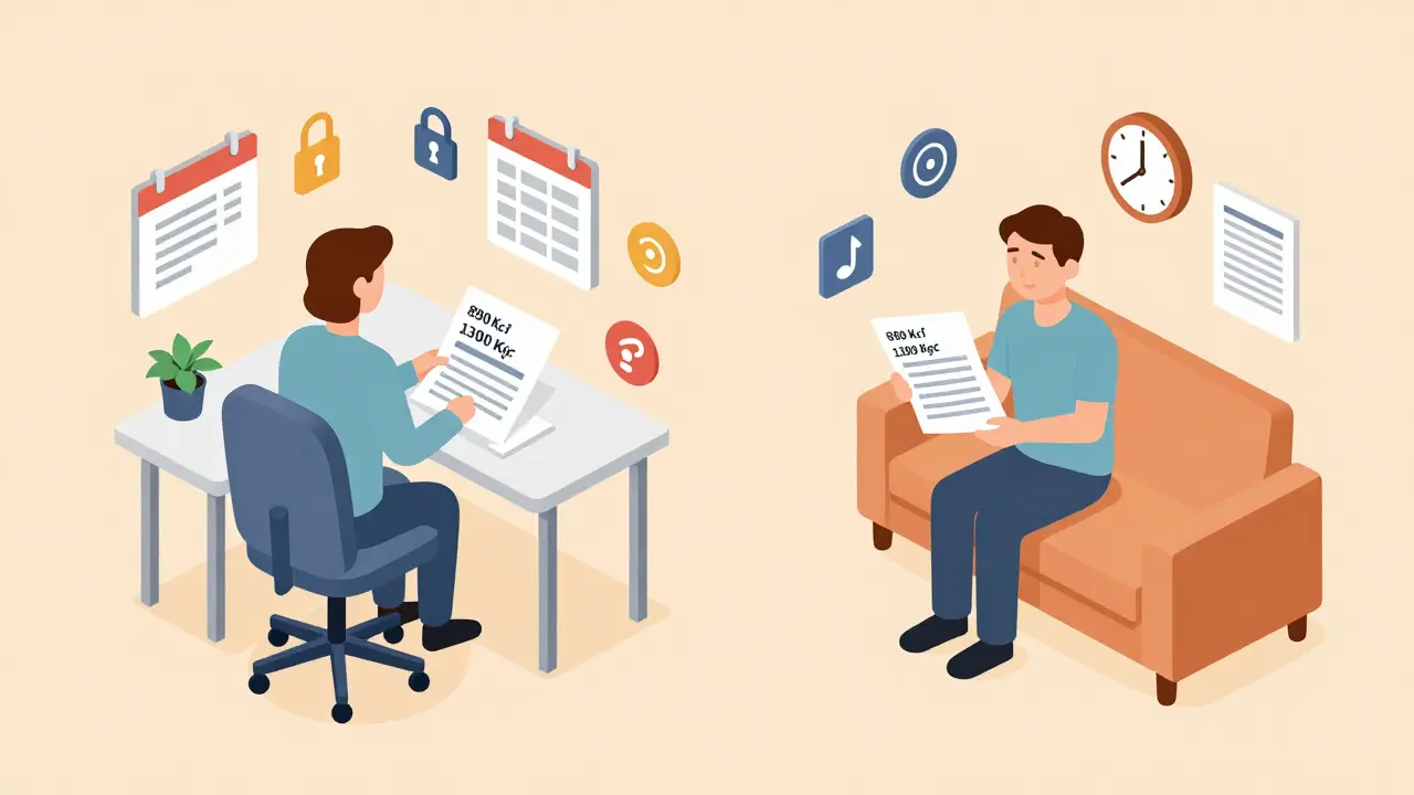 Dva terapeuti v různých prostředích, každý s cenou sezení, kolem nich ikony technologie a cestování.