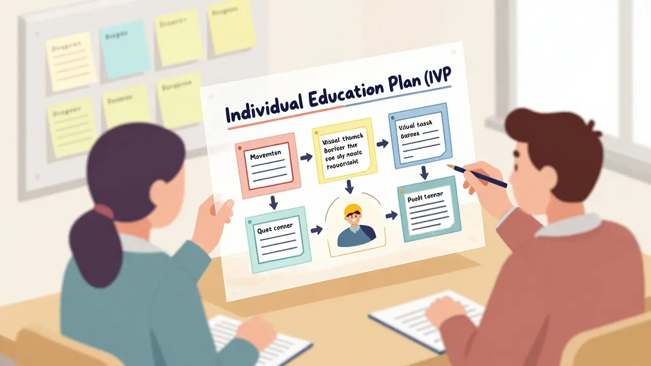 Rodič a poradce přehlížejí individuální vzdělávací plán s konkrétními opatřeními.