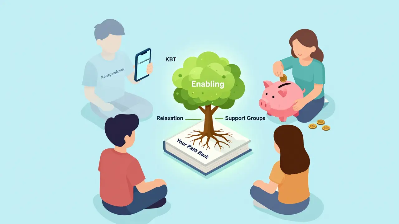 Rodinná scéna s příznaky kodependence a cestou k uzdravení.