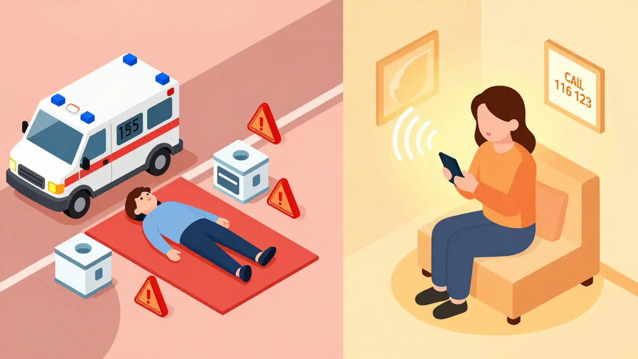 Izometrické srovnání akutní lékařské pomoci a psychologické podpory na telefonu