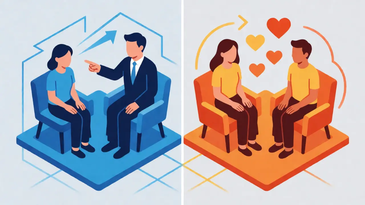 Porovnání autoritativního a empatického přístupu terapeuta